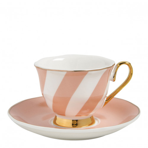 Taza de café con plato Madame de Récamier – Rosa pastel