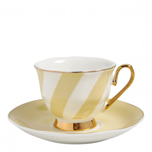 Taza de café con plato Madame de Récamier – Amarillo pastel