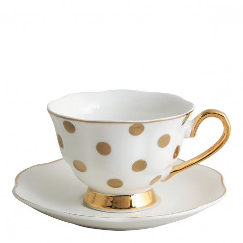 Taza de té madame Recamier lunares dorados - Imagen 3
