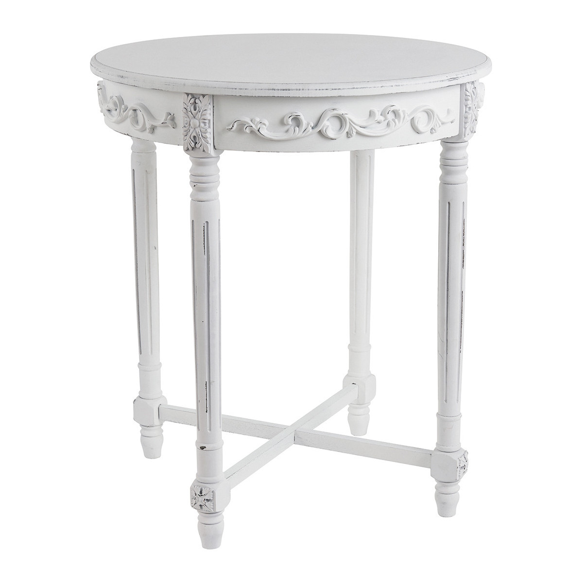 Mesa pedestal Rosalie – Blanco envejecido - Imagen 3