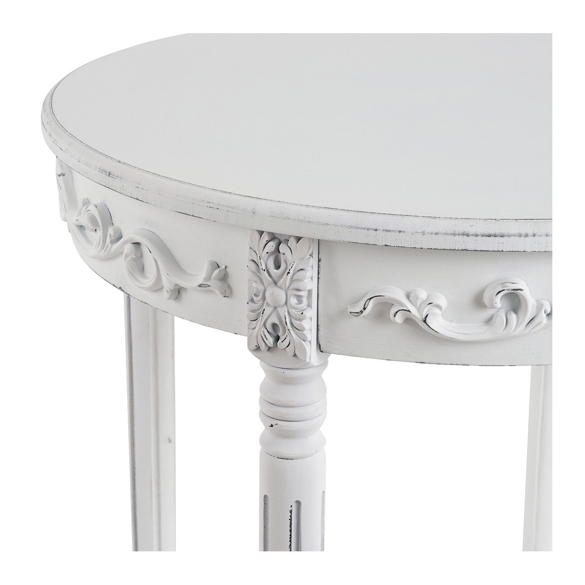 Mesa pedestal Rosalie – Blanco envejecido - Imagen 2