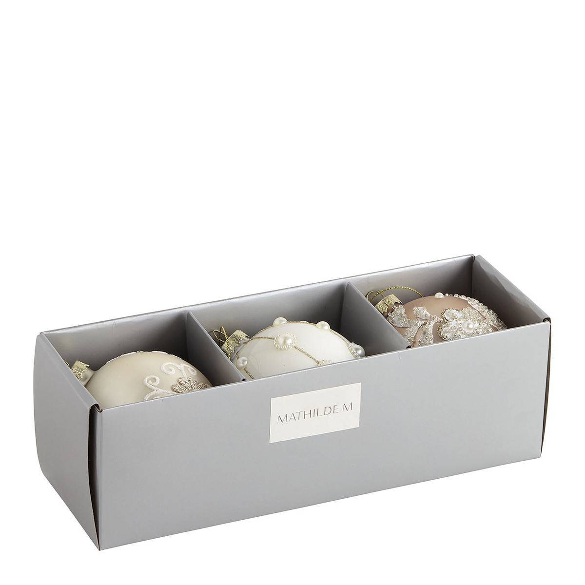 Juego de 3 adornos navideños de cristal de lujo - Imagen 2