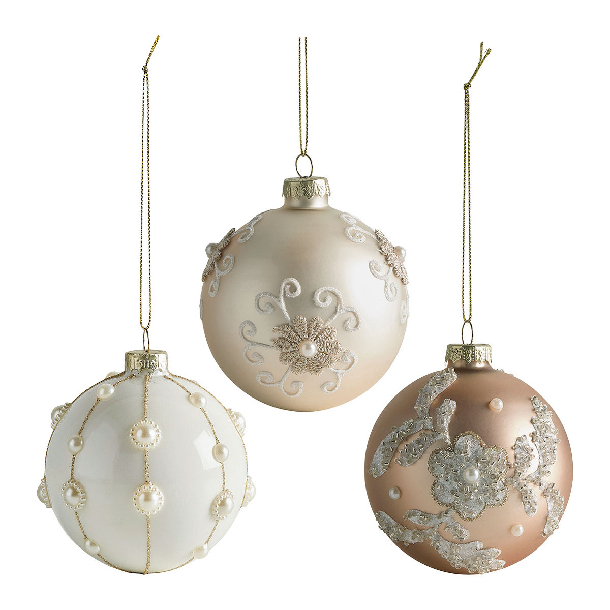 Juego de 3 adornos navideños de cristal de lujo - Imagen 3