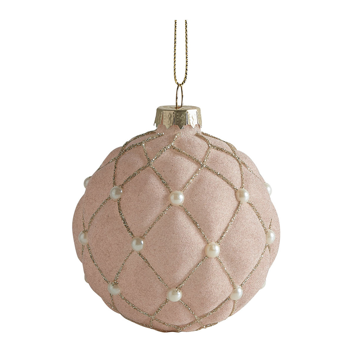 Juego de 3 bolas navideñas de cristal con perlas - Imagen 3
