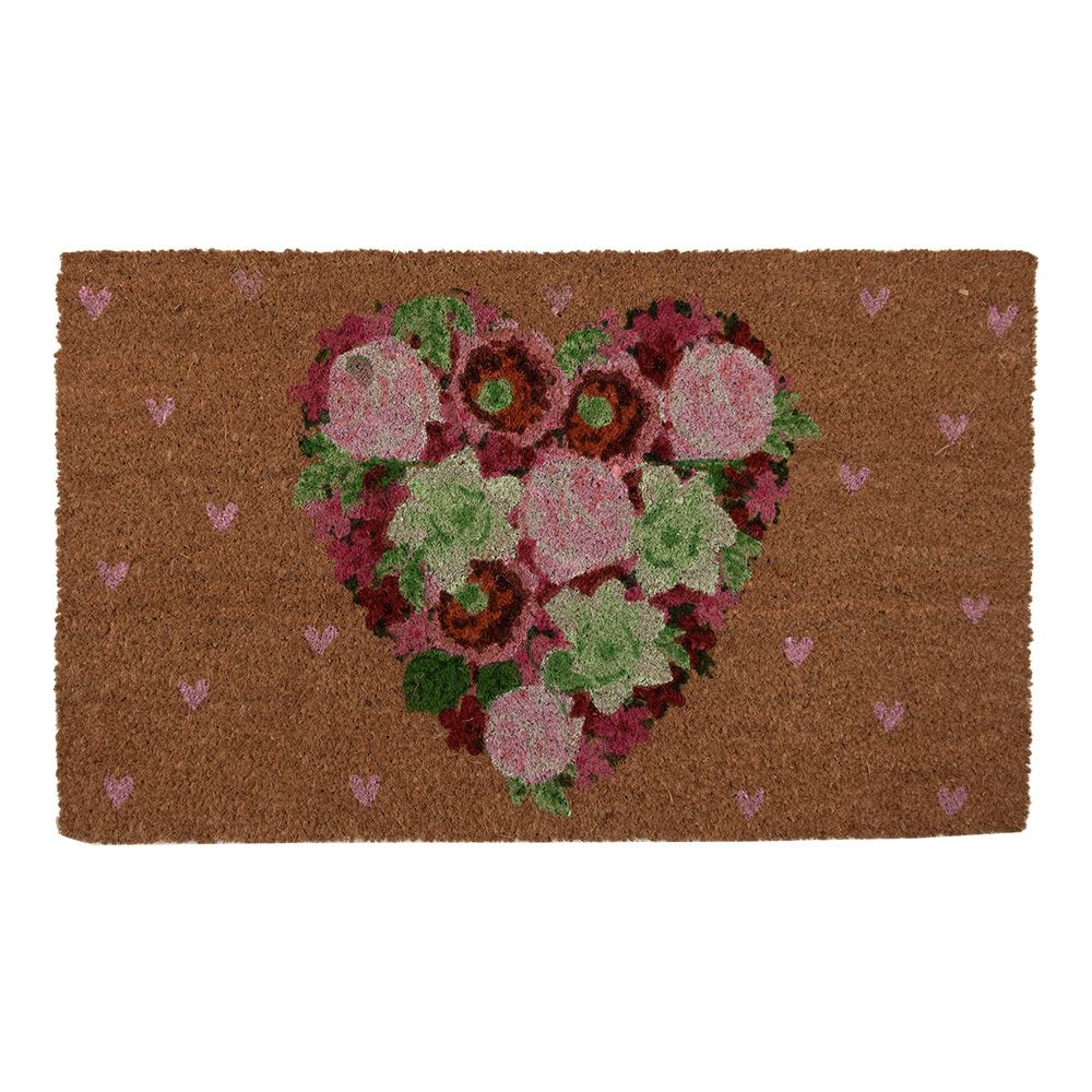 Felpudo decorativo corazón floral