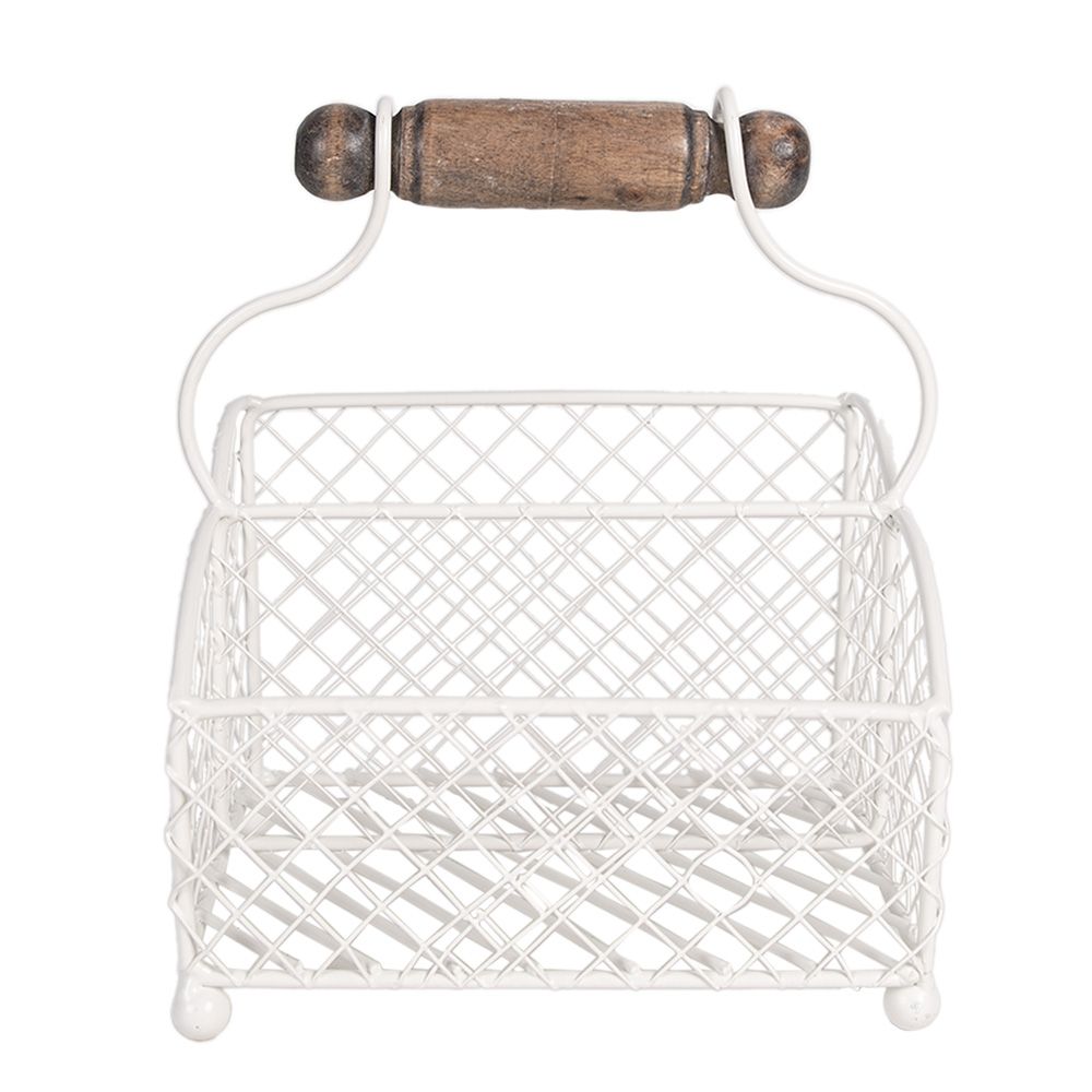 Cesta metálica blanca