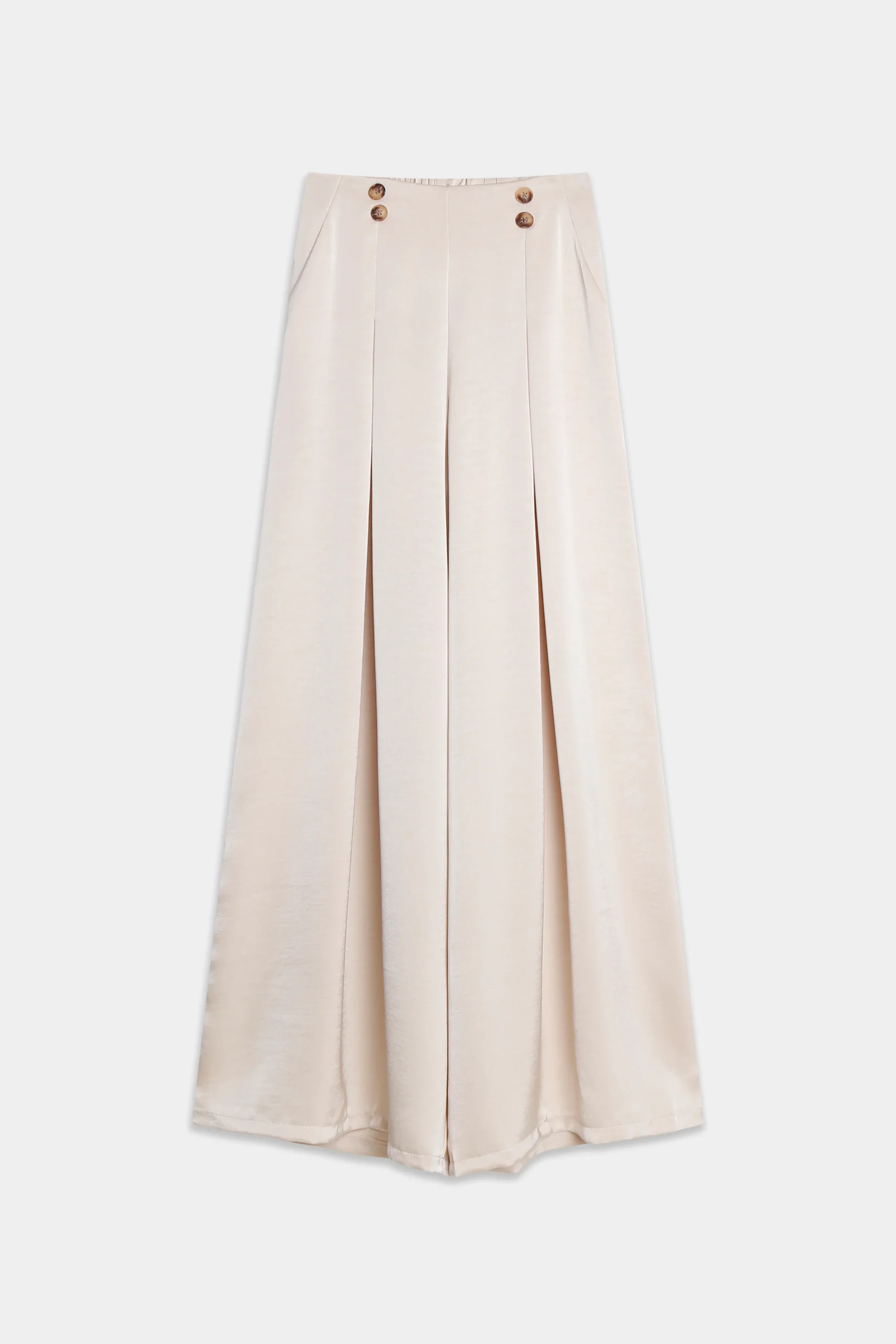 Pantalón satinado beige